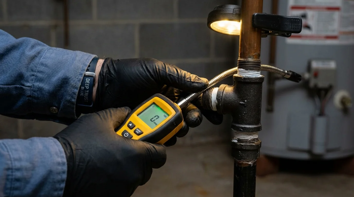 Gas leak detection with electronic sniffer by Johns Plumbing LLC in Rockmart