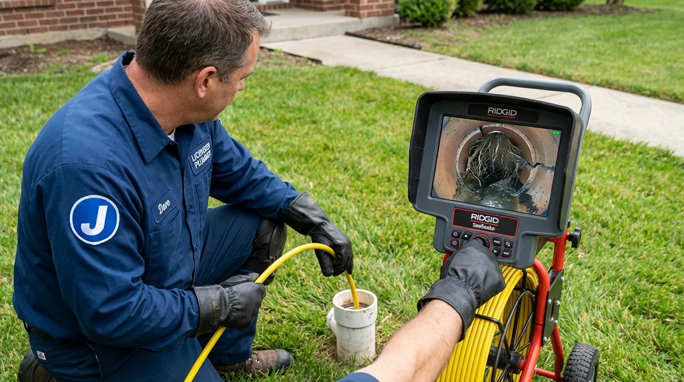 Sewer camera inspection being performed by Johns Plumbing LLC in Rockmart